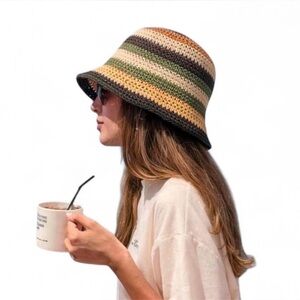 Universal Threads x Target Multicolor Striped Bucket Straw Hat